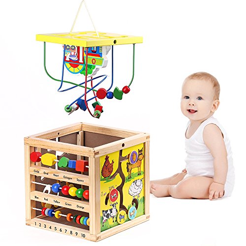 Cub din lemn cu activitati 5 in 1