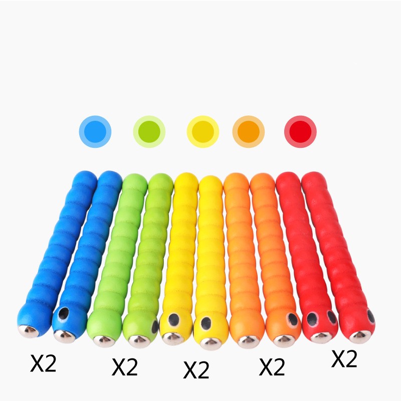 Joc Pescuit magnetic lemn Montessori Fructe Prinde Insectele