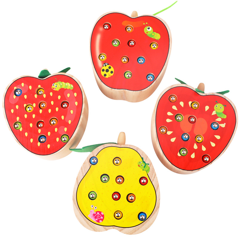 Joc Pescuit magnetic Montessori Fructe Prinde Insectele - imagine 10