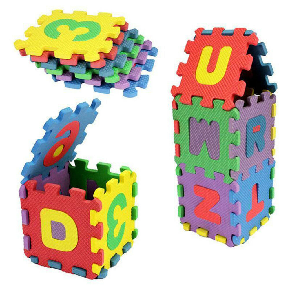 Covoras puzzle litere si cfre 17x17cm spuma 36pcs