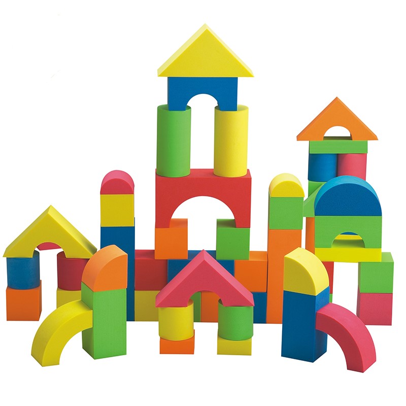 Cuburi Forme geometrice moi din spuma EVA colorate 72pcs