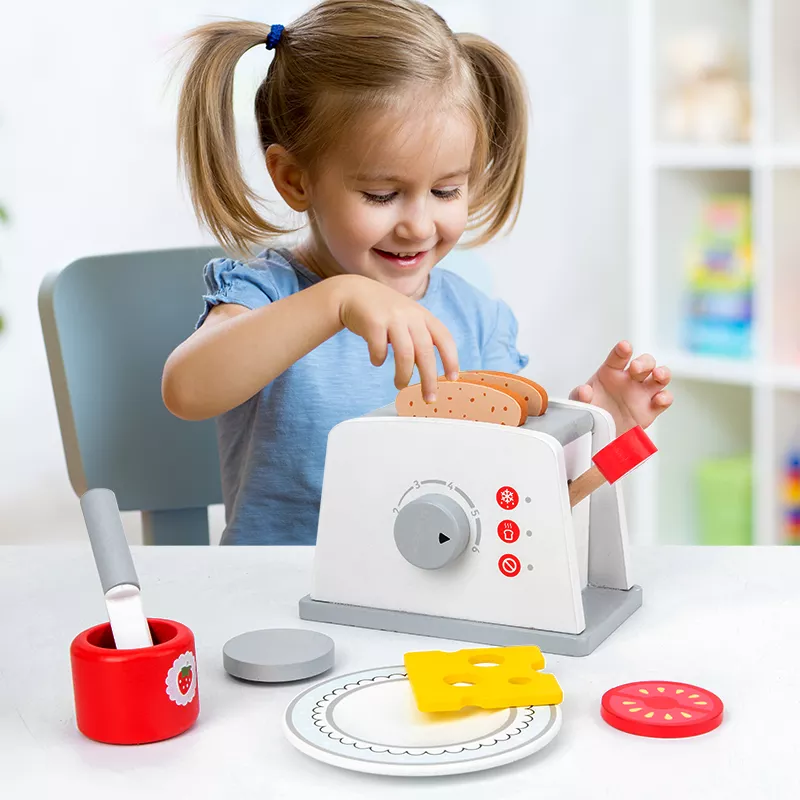 Prajitor paine Toaster lemn cu accesorii