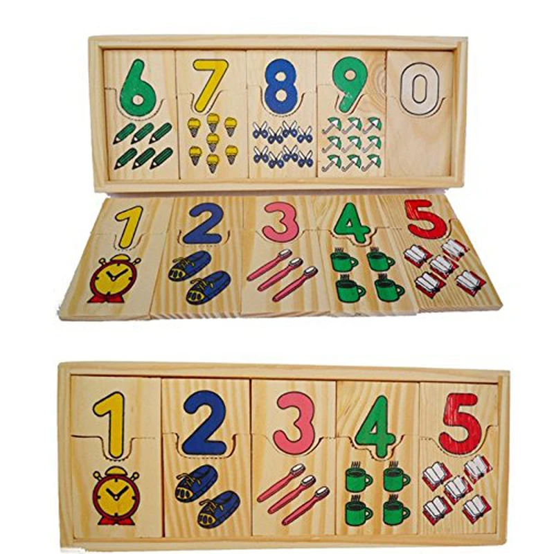 Joc educativ Puzzle logaritmic Asociere cifre cu obiecte