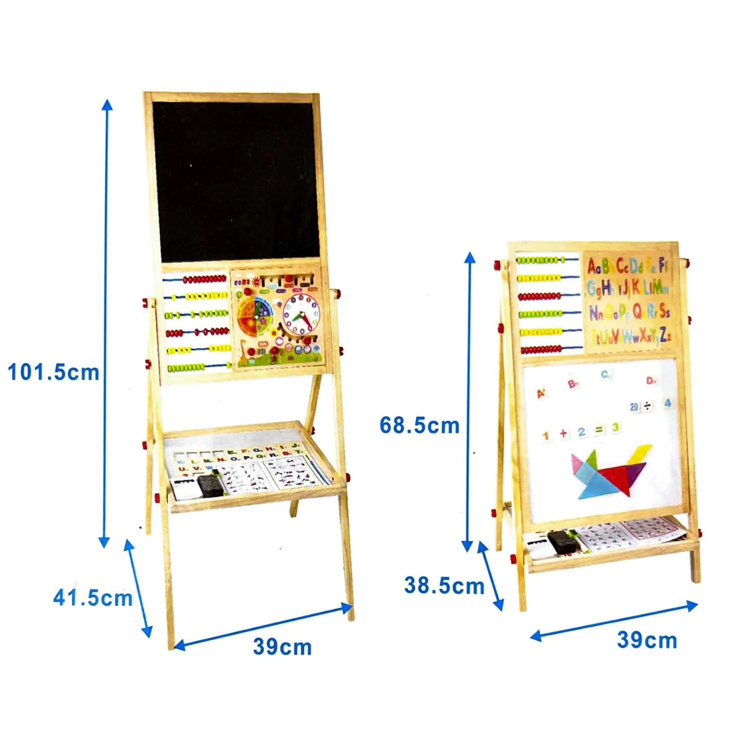 Tabla magnetica lemn Reglabila Abac Ceas Litere si cifre Tangram