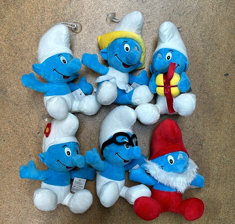 Jucarie plus Set 6 Strumfi din plus Mascote Smurfs 20 cm