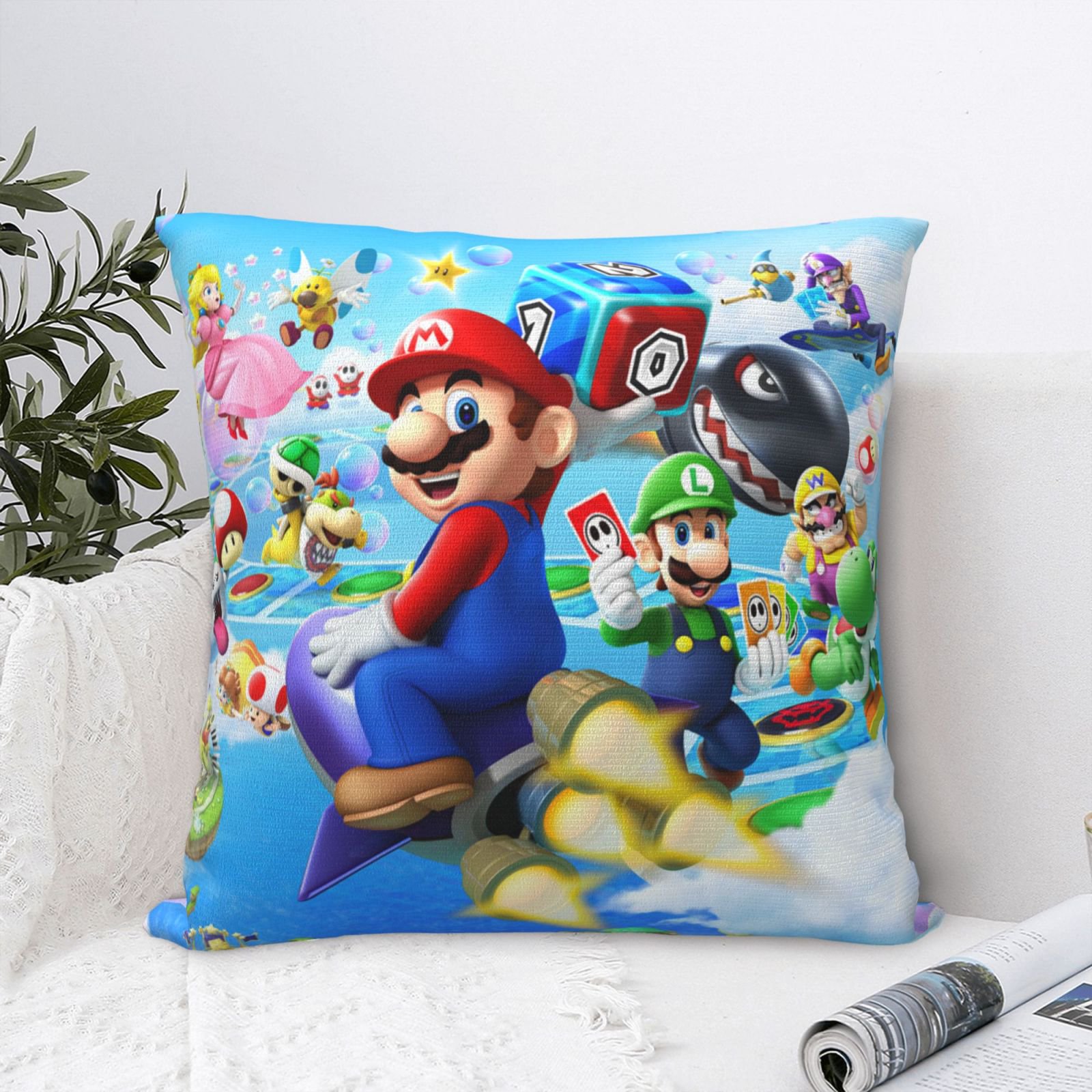 Perna decorativa moale Super Mario din desene animate copii