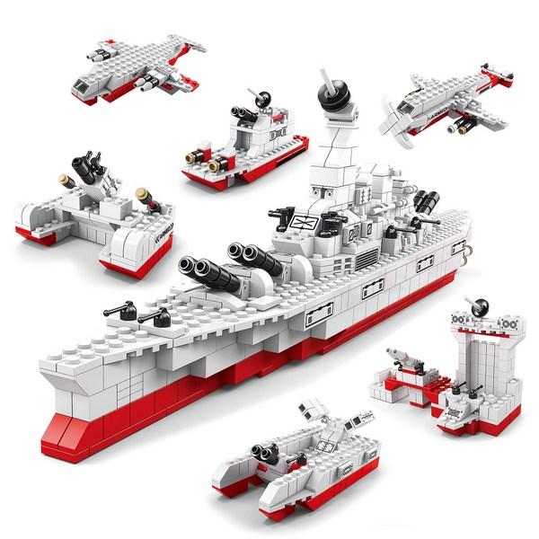 Cuburi constructie STEM 1000 piese Ocean Nave 6in1
