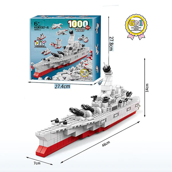 Cuburi constructie STEM 1000 piese Ocean Nave 6in1