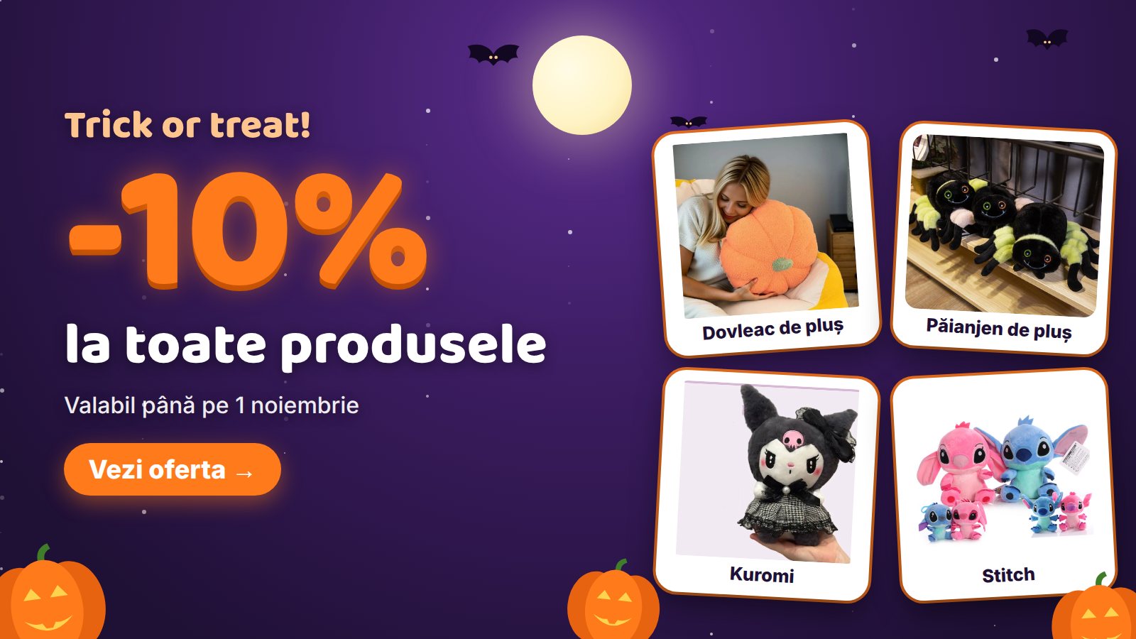 Trick or treat! -10% la toate produsele RayToys, valabil până pe 1 noiembrie