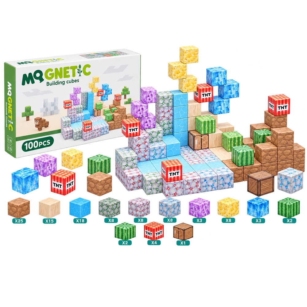 Set Cuburi magnetice Minecraft 100 piese Joc educativ Tip Stem